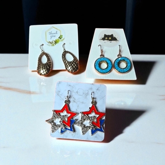 Set of Three Stylish Earrings Bundle - Picture 16 of 16